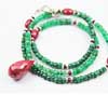 Natural Green Emerald & Blood red Ruby Tear Drop Beads  925 Sterling Silver Clasp Handmade Necklace.These beads are 100% Natural Ruby & Green Emerald beads but color enhanced. we guarantee the color never fades away. Also please ignore using hard chemicals on these.Length is 14 Inches & Sizes are:Emerald beads : 4mm approx.Ruby ovals: 7mm to 7.5mm approx.Ruby Smooth Roundels: 3mm to 3.5mm approx.Ruby Tear Drop: 19mm